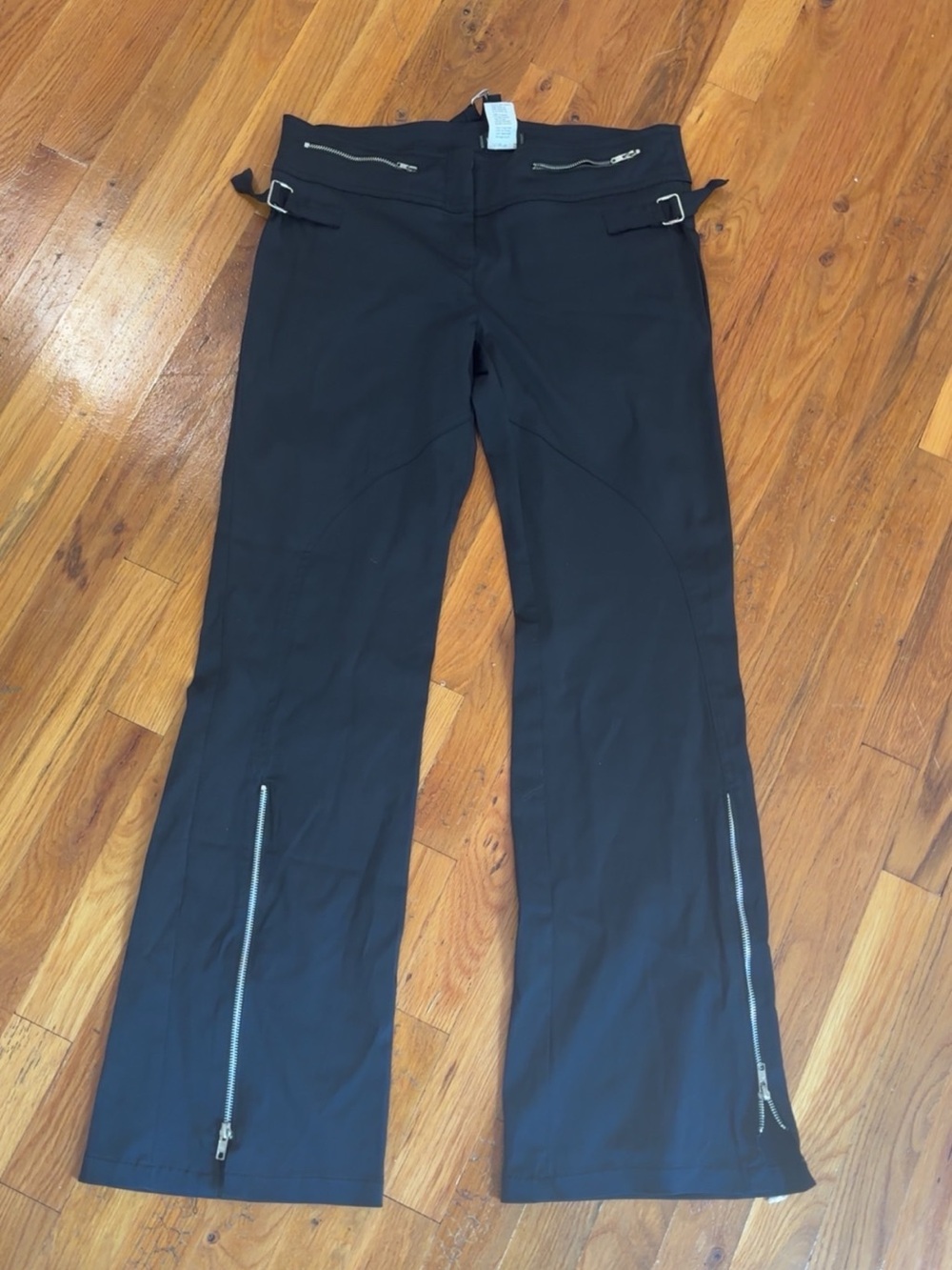 bebe Black flare zip pants